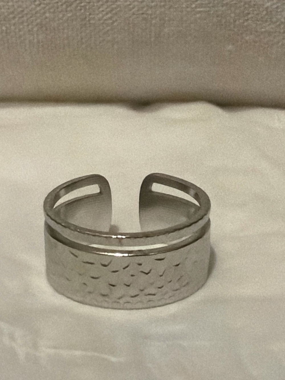 Hammered Silver Open Cuff Bracelet - Women's Accessory